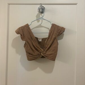 Japra Brown Crop Top, Small